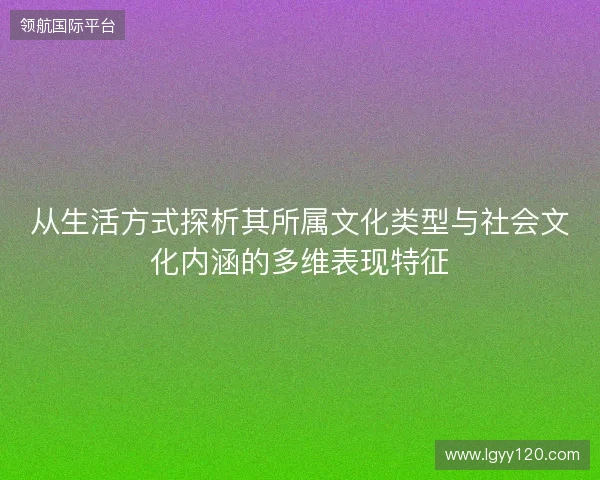 从生活方式探析其所属文化类型与社会文化内涵的多维表现特征